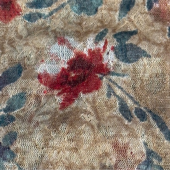 Vintage America Blue brown floral sheer boho blouse Size medium - Picture 4 of 7